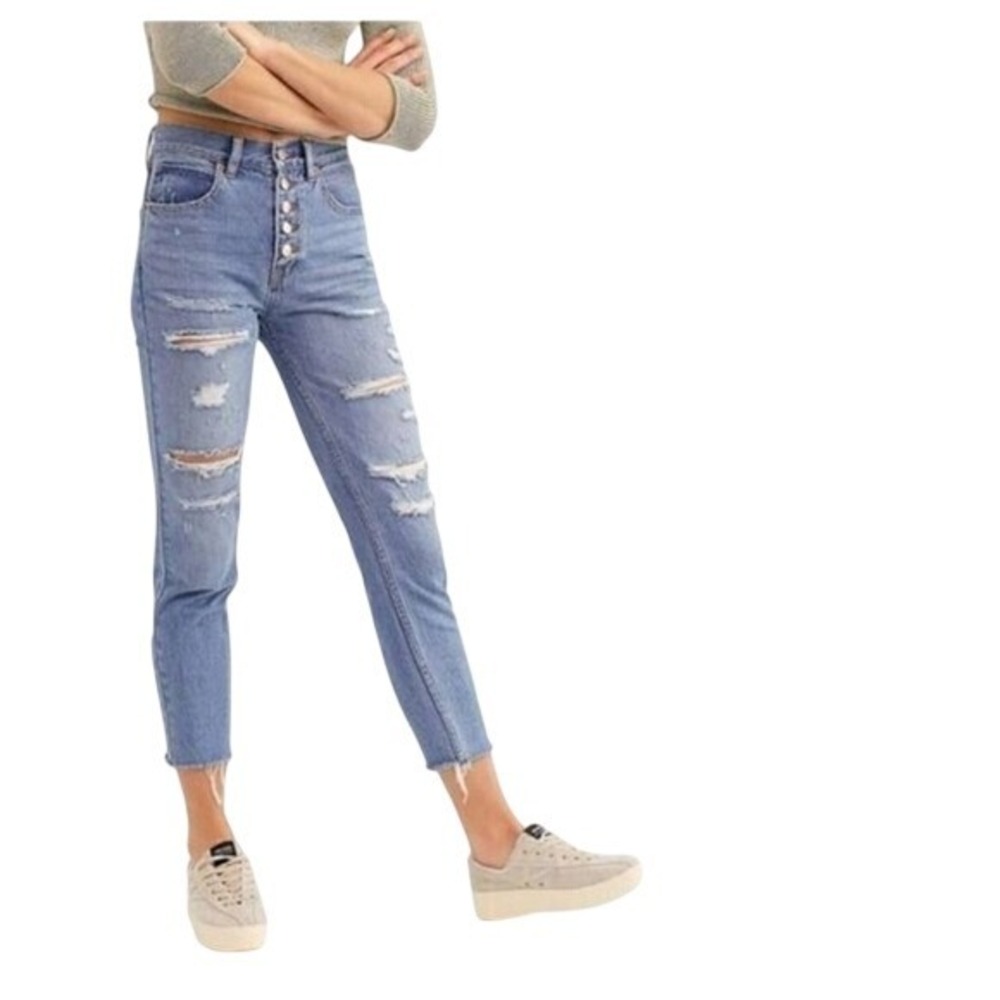 We The Free Blossom Rigid High-Rise‎ Button Fly Skinny Jeans- Size 27 Regular